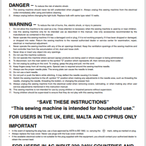 Brother LS-3125: Instruction Manual Downloadable PDF Guide